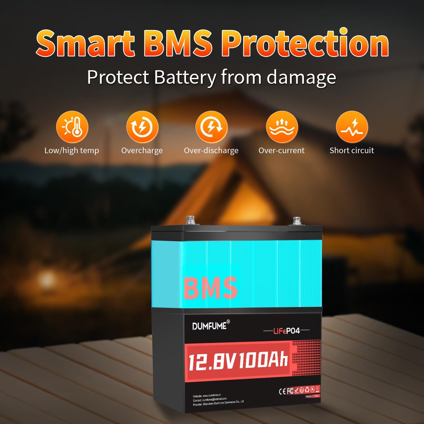 2 Packs 12V 100Ah LiFePO4 Lithium Battery, Built in 100A BMS, 1280W Power Output, Up To 6000+ Cycles, Ideal For RV, Solar Off-Grid Systems, Home Energy Storage