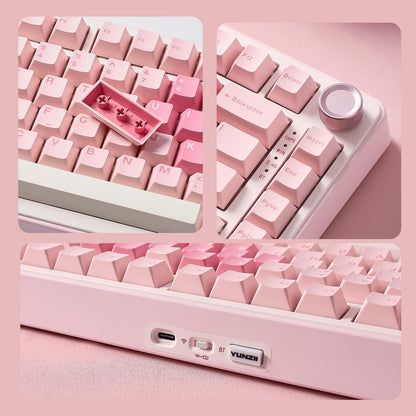 YUNZII B75 PRO 75% Wireless Mechanical Keyboard (Pink, Cocoa Cream V2)