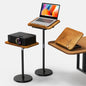 NAMON 2 in 1 Portable Laptop Floor Stand & Laptop Stand for Desk, Small Adjustable Table with Height Adjustable from 16.5" to 51", Wooden Laptop Stand White for Home, Office, Meeting Room, Study