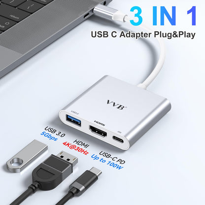 USB C to HDMI Adapter,USB-C Adapter Hub Multiport Digital AV Converter