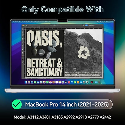 360° Privacy Screen for MacBook Pro 14 Inch (2021-2024, M1, M2, M3, M4), 4 Way Privacy Anti Glare Blue Light Filter Shield Film Anti Spy Laptop Protector for Mac 14.2In Computer