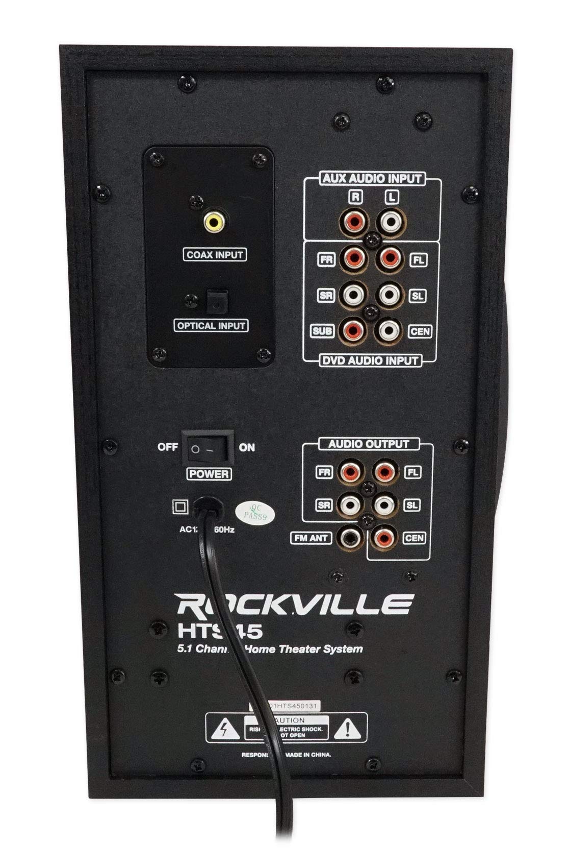 Rockville HTS45 5.1 Channel Bluetooth Home Theater Audio System