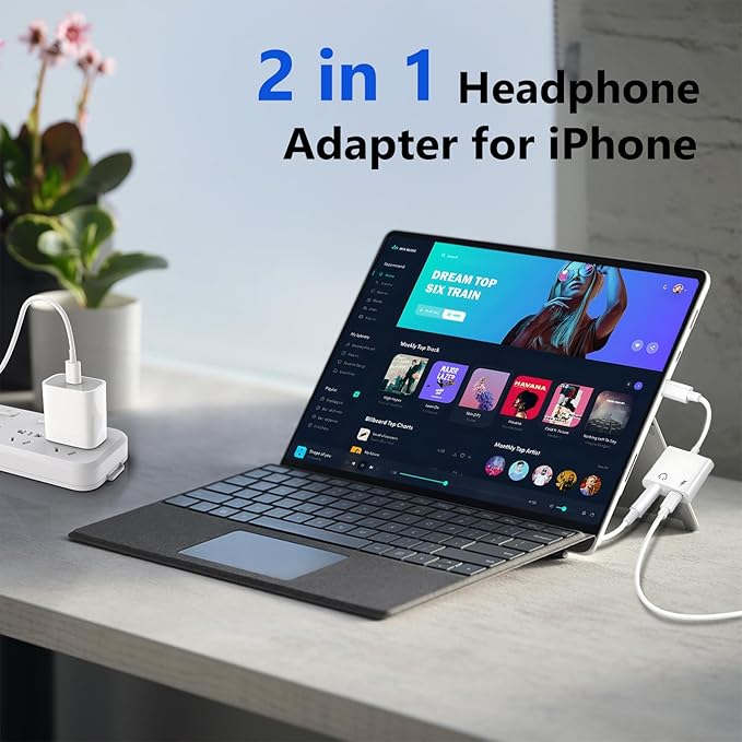Seulliya USB C to 3.5mm Headphone Jack and Charger Adapter, 2-in-1 Audio & Fast Charging Splitter for Apple iPhone 17/16/15/Pro/Pro Max, iPad, Samsung, Pixel, and More 10Pack