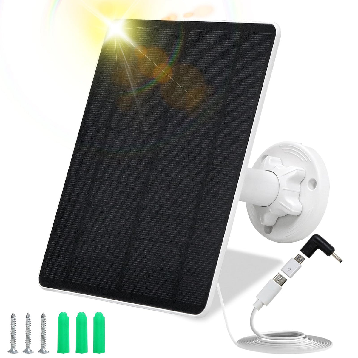 Solar Panel for Security Camera,5W USB Solar Panel for Cameras DC 5V