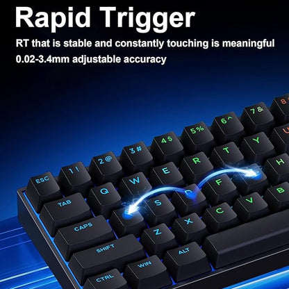 Hyekit x MCHOSE Jet 75 75% Wired Magnetic Switch Mechanical Gaming Keyboard, Rapid Trigger Hall Effect Keyboard, Hyper-Fast Adjustable Actuation, 8K Hz Polling Rate, RGB HotSwap, for PC/Mac, Black