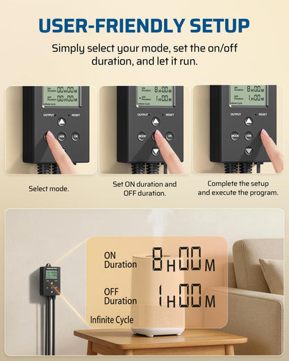 DEWENWILS Timer Outlet Short Period Repeat Cycle Intermittent Digital Timer
