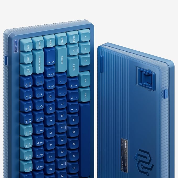 nuphy Halo75 V2 Mechancial Gaming Kyeboard,75% Wireless Hot Swappable Bluetooth Keyboard,83 Kyes RGB Backlit Keyboard,Support Bluetooth/2.4GHz/USB-C (Blue, Lemon (55gf))