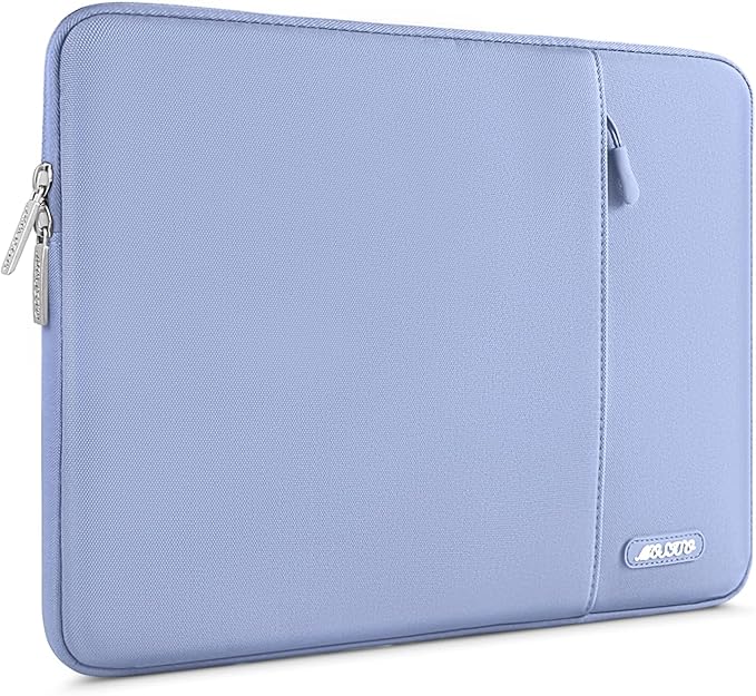MOSISO Laptop Case 16 inch, 15-15.6 inch Laptop Sleeve Compatible with MacBook Pro 16 M4 M3 M2 M1, HP Acer Dell Lenovo ASUS Notebook, Polyester Vertical Computer Sleeve Bag with Pocket, Pastel Blue