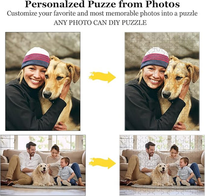 Custom Puzzle 120/200/300/500/1000/1500 Pieces, Personalized Puzzle from Your Own Photos, Customized Picture Jigsaw Puzzle Gift for Christmas Wedding Birthday Family