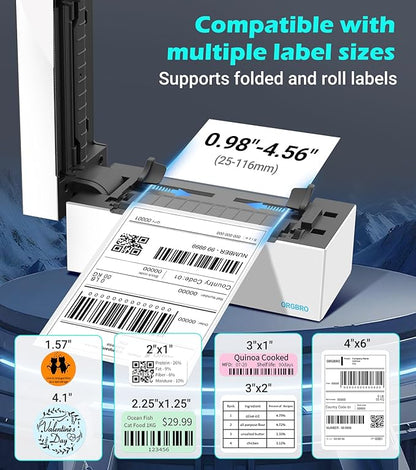 ORGBRO Bluetooth Thermal Shipping Label Printer, Z1-Plus Wireless 4X6 Shipping Label Printer for Small Business Office or Home Support iPhone Android Windows macOS Chrome Amazon Ebay Shopify USPS