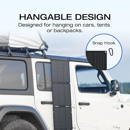 EF ECOFLOW Portable Power Station RIVER 2 with 60W Solar Panel, 256Wh LiFePO4 Battery/ 1 Hour Fast Charging, Up to 600W Output, Solar Generator for Outdoor Camping/RVs/Home Use