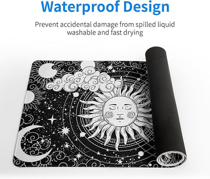 Magic Astrology Extended Big Mouse Pad Large, Gaming Mouse Pad Desk Pad,31.5x11.8 Inch Long Computer Keyboard Mouse Mat Black Mousepad with 3mm Non-Slip Base and Stitched Edge for Gaming and Office