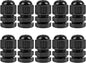 XHF 10 Pcs 1/4" IP68 Strain Relief Nylon Cord Grip NPT Cable Glands Adjustable UL Listed and RoHS Compliant (Black)