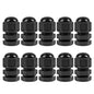 XHF 10 Pcs 1/4" IP68 Strain Relief Nylon Cord Grip NPT Cable Glands Adjustable UL Listed and RoHS Compliant (Black)