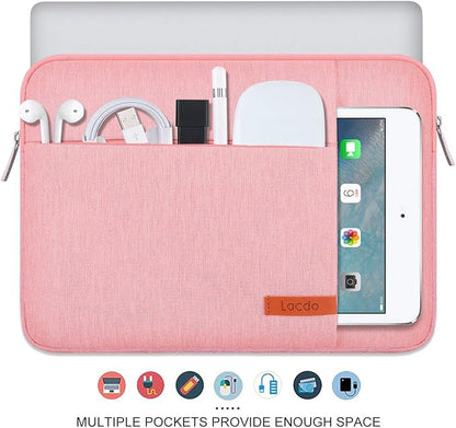 Lacdo Laptop Sleeve for Women, 14 Inch Laptop Sleeve Case for HP Lenovo Dell ASUS Acer Chromebook 14 / HP Stream 14 / Dell Inspiron 14 / Lenovo IdeaPad 14 / Acer Spin 3 / ZenBook 14 Computer Bag,Peach