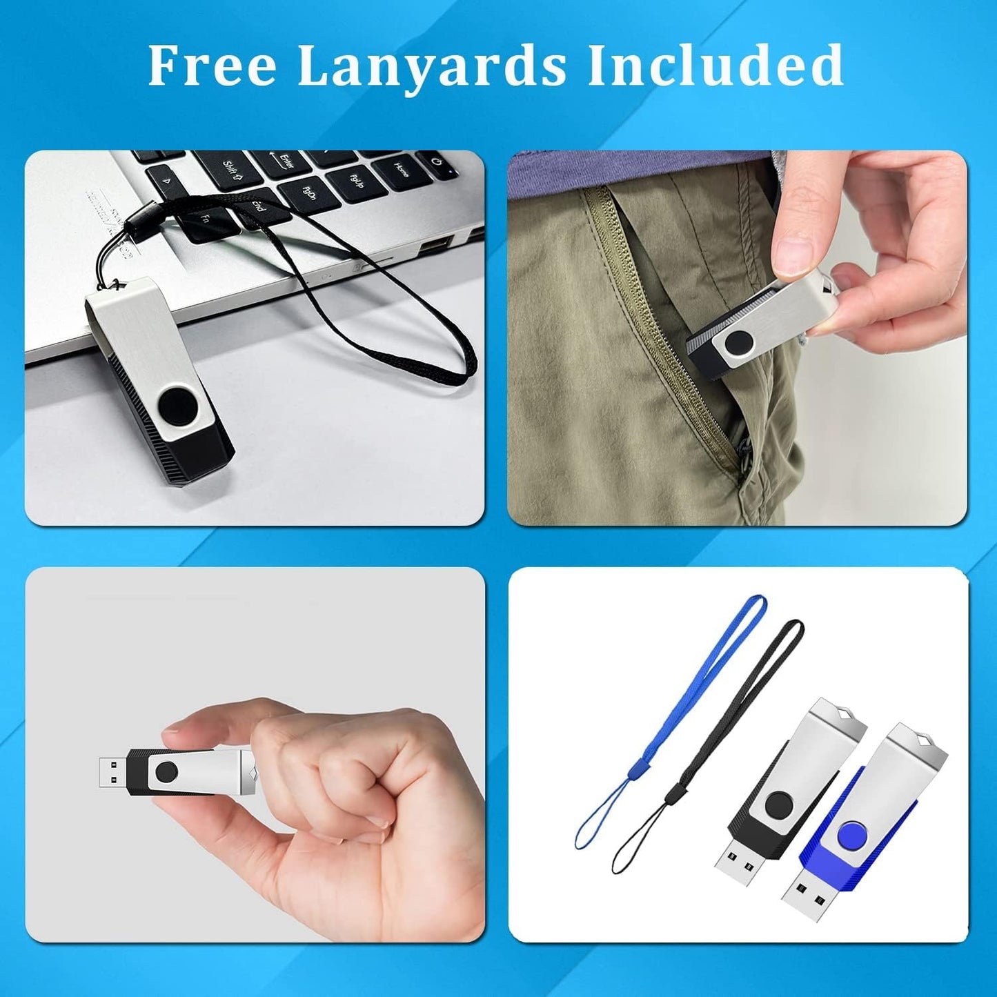 4GB Flash Drive 2 Pack, Wooolken USB 2.0 Thumb Drives Memory Stick