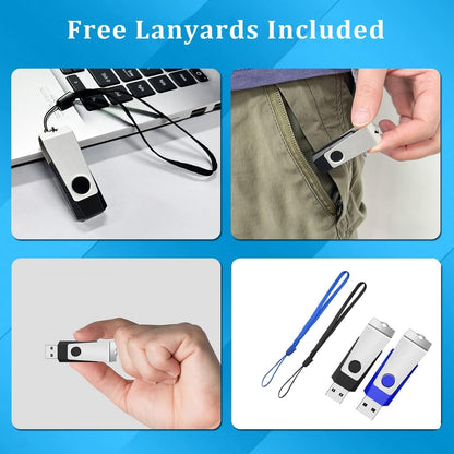 4GB Flash Drive 2 Pack, Wooolken USB 2.0 Thumb Drives Memory Stick