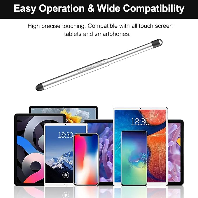 Stylus Pens with Pen Slot for Touch Screens, High Precision Capacitive Universal Stylus for iPad iPhone Tablets Samsung Galaxy All Touch Screen Devices (Black)