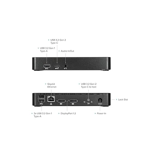Targus Dual Monitor Universal USB-C DV4K DP Docking Station with 65W Power - Broad Compatibility with a Range of Hosts, Devices, Peripherals, Laptops, and Operating Systems (DOCK315USZ)