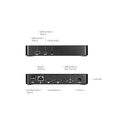 Targus Dual Monitor Universal USB-C DV4K DP Docking Station with 65W Power - Broad Compatibility with a Range of Hosts, Devices, Peripherals, Laptops, and Operating Systems (DOCK315USZ)
