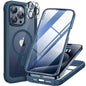 Miracase for iPhone 13 Case 6.1'',Full-Body Magnetic Clear Bumper Case with Built-in 9H Tempered Glass Screen Protector,Military Drop Protection Outdoor Phone Case — iPhone 15 Pro Max