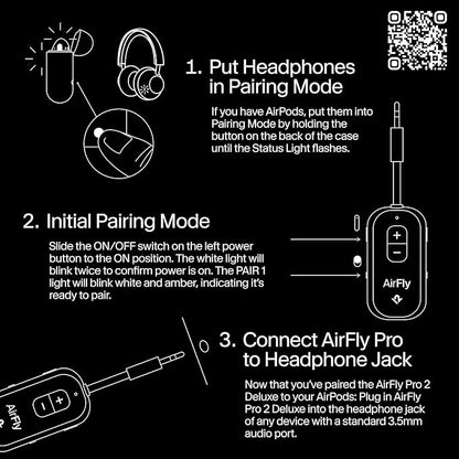 Twelve South AirFly Pro | Bluetooth Wireless Transmitter/Receiver Adapter for 2 Headphones, Audio Sharing, Compatible with 3.5mm aux Jack for Airplanes, TV, Gym, Stereo, and Travel, Evergreen