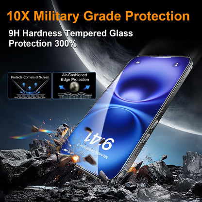 OneFish Screen Protector for iphone 15 Pro Max, 9H Hardness Glass Scratch Resistant,HD Clarity Tempered Glass Film with Installation Frame,Bubble Free, Easy Installation,2Pack.
