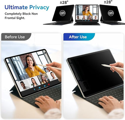 Magnetic Privacy Screen Protector Compatible with iPad 9th 8th 7th 10.2 Inch & iPad Air 3th & iPad Pro 10.5", Removable Anti Glare Blue Light Bubble-Free Black Security Protector Private Filter