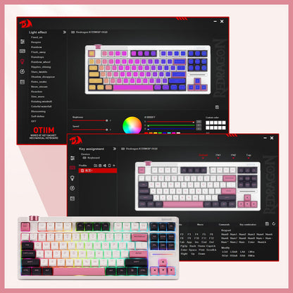 Redragon K729 80% Wired Gasket RGB Gaming Keyboard, 87 Keys TKL Mechanical Keyboard w/Knob Control, Mix-Color PBT Keycaps, Hot-Swap South-Facing Socket & 5-Layer Dampener, Custom Linear Switch