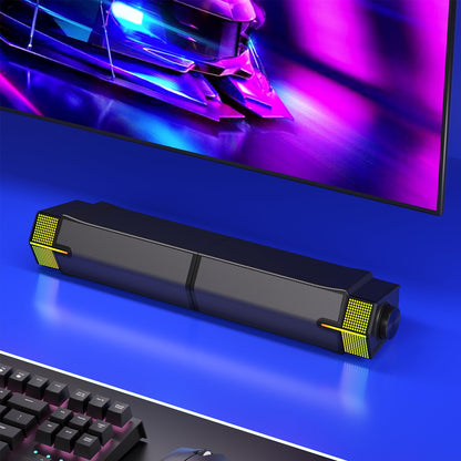 Jeecoo M20 Bluetooth Computer Speakers for PC Desktop Monitor, Gaming PC Sound Bar - Wired USB-Powered, Superb Stereo Sound, with Gradient RGB Lighting - Combine/Separate to Customize Your Desk