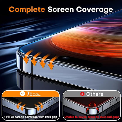 TOCOL for iPhone 15 Pro Privacy Screen Protector 9H+ Hardness Tempered Glass Full Coverage Screen Protector Easy Installation 2 Pack