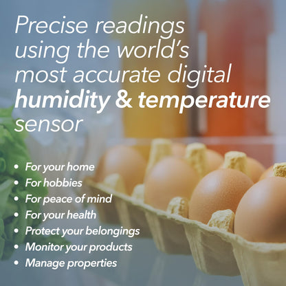 SensorPush HT.w Smart Temperature Sensor & Humidity Sensor - Thermometer & Hygrometer w/App Monitoring - Water Resistant Temperature and Humidity Monitor w/Heat Index for RV, Fridge & More