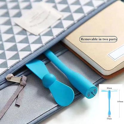Mini USB Fan, Portable Pocket Fan USB-A Powered Little Cooler, Quiet Operation, for Home Office Car Outdoor Travel- 4 Pack (Blue)