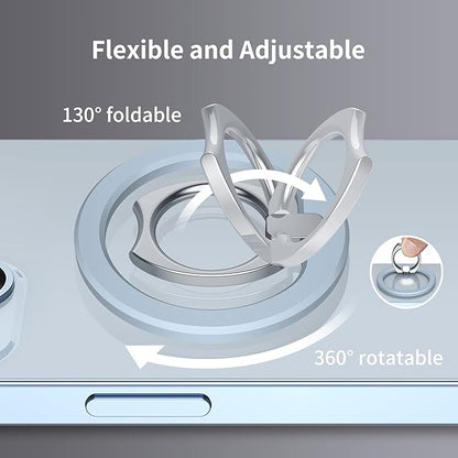 PROfezzion Thin Metal Ring Holder for MagSafe, Removable Strongest Magnetic Phone Grip for iPhone 16 15 14 13 12 Pro Max Plus with Mag-Safe Case [Not for Regular Case] [MagSafe Car Mount Compatible]