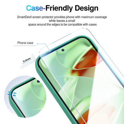 SMARTDEVIL [3+1 Pack] Tempered Glass for Google Pixel 9 Screen Protector With Camera Lens Protector , FingerPrint Reader Compatible, Clear 9H Tempered Glass Film, Fast & Easy Installation, Bubble-Free