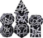 D&D Stripe Dice Set,Black Metal Dungeons and Dragons Dice Set with Box, Crack Polyhedral Dice for RPG Board Games (Matte Black Silver)