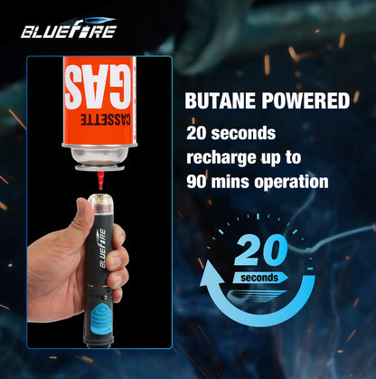 BLUEFIRE MRT-1117K Cordless Butane Soldering Iron Kit Portable Multi-Purpose Mini Torch for Electronics, Jewelry, Welding & Brazing|Self-Igniting,Flame Control,Light Weight,Rapid Heat Up,Inflatable