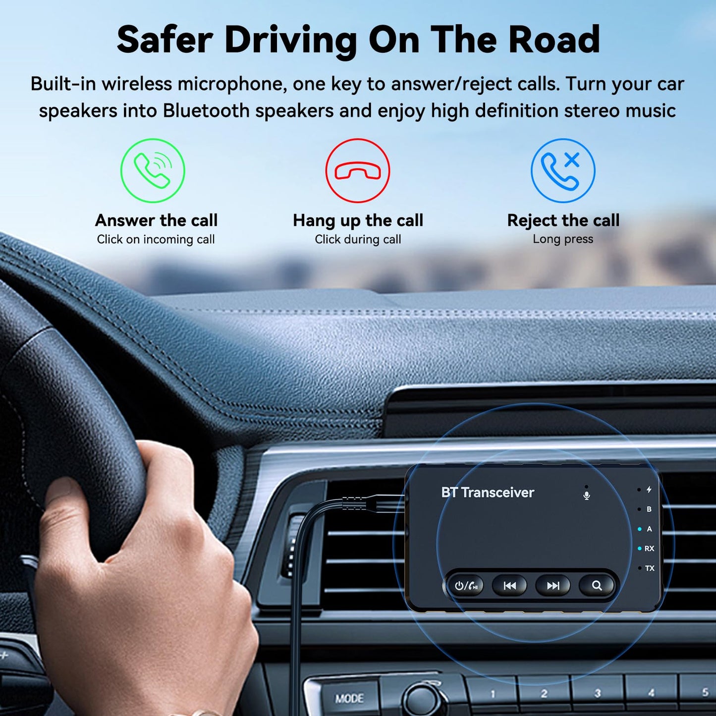 Bluetooth Transmitter Receiver aptX Adaptive/Low Latency/HD Bluetooth Adapter 5.2 Support 2 AirPods Phones, Wireless Audio Receiver 3.5mm Aux Headphone Jack Adapter for Airplane Travel/TV/Home Stereo