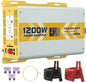 XWJNE 1200W Pure Sine Wave Power Inverter 12V DC to 120V GFCI AC Converter with LCD Display for Home, RV, Truck, Off-Grid Solar Power