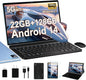 Android Tablet with Keyboard, 10 inch Android 14 Tablets 22GB+128GB, Octa-Core CPU, 8000mAh, HD IPS Display, 5G WiFi, BT 5.0, GPS, Widevine L1, 1TB Expandable, Mouse, Split Screen, Metal Body -Blue