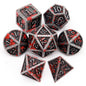 Haxtec Metal DND Dice Set, 7 Pcs Dragon Pattern Polyhedral Dice for RPG