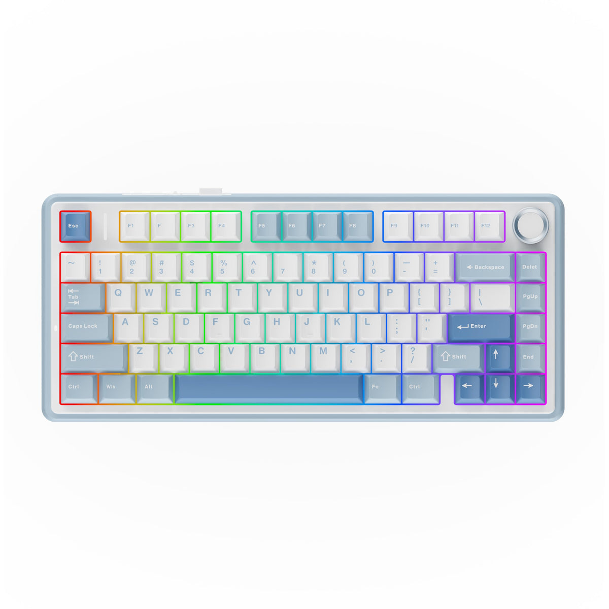 EPOMAKER x Aula F75 Gasket Mechanical Keyboard, 75% Wireless Hot Swappable Gaming Keyboard with Five-Layer Padding&Knob, BT/2.4GHz/USB-C, RGB (Blue Gradient, LEOBOG Reaper Switch)