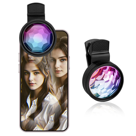 Kaleidoscope Prism Lens for iPhone & Android – Clip-On Multi Refraction Filter Lens for Mobile Photography, K9 Optical Glass Creative Phone Camera Attachment