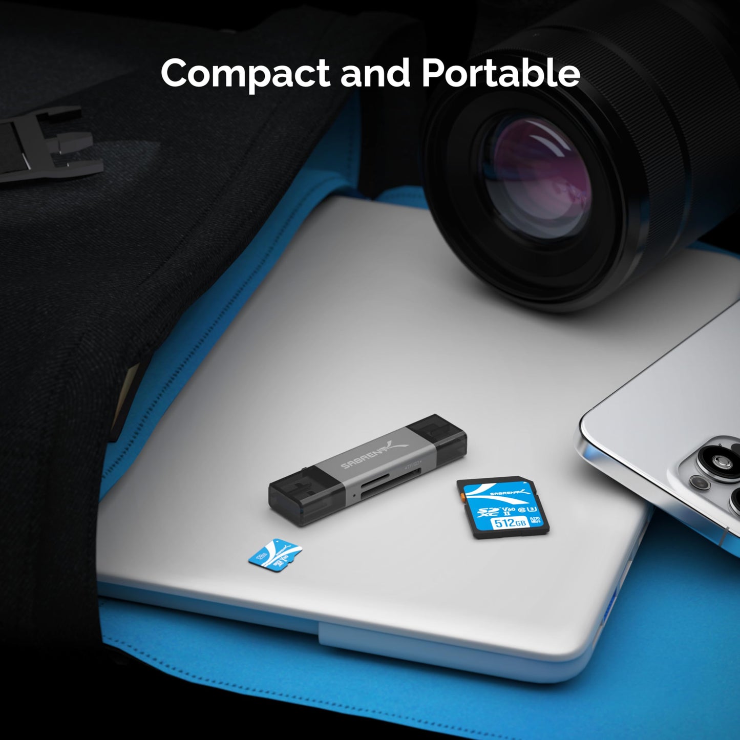 SABRENT USB-C & USB-A SD/Micro SD Card Reader, USB 3.0 (CR-BCA2)