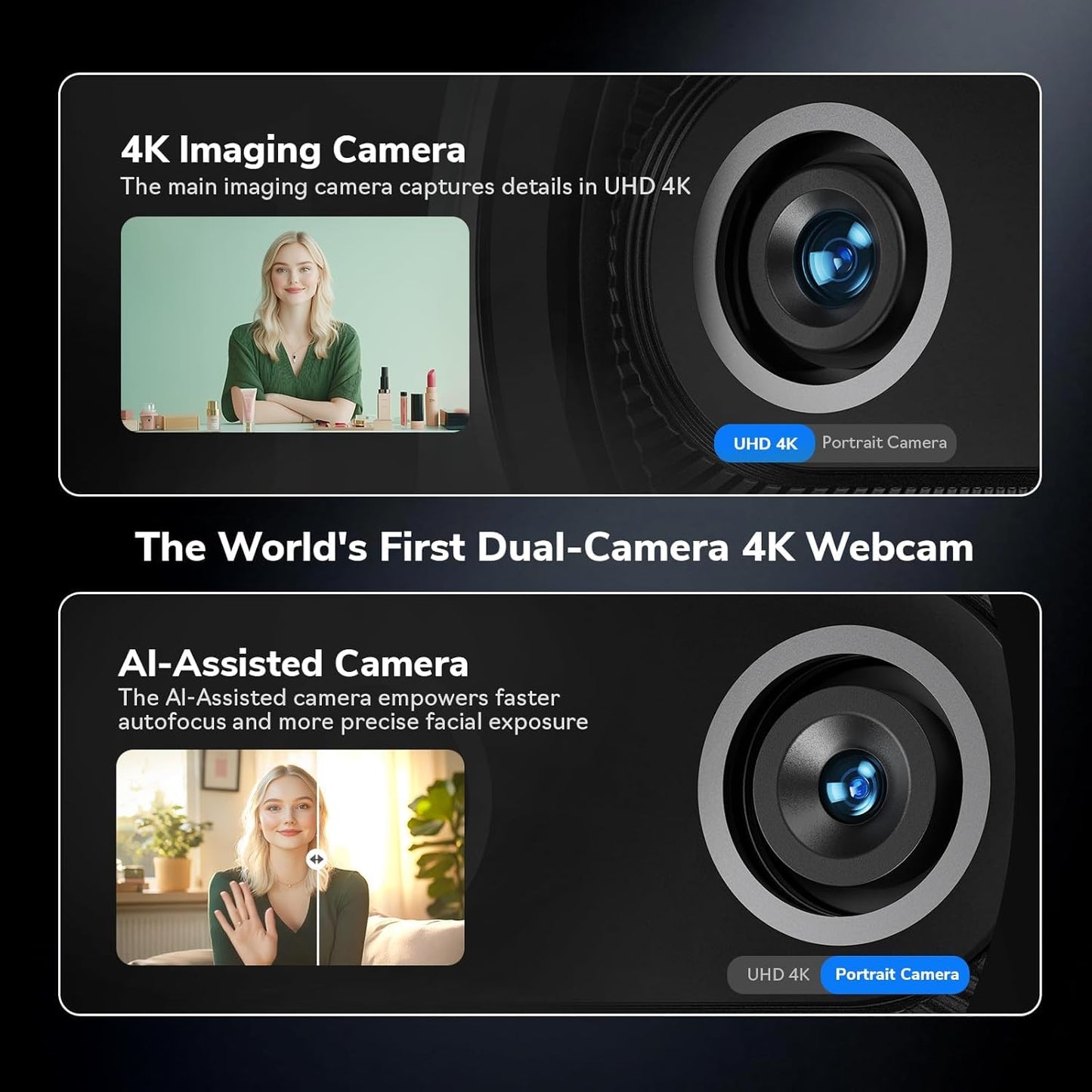 EMEET Piko+ (Piko Plus), World’s 1st Dual-Camera AI-Powered 4K Webcam