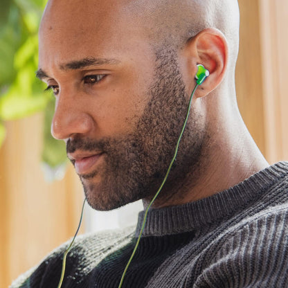 Panasonic ErgoFit In-Ear Earbud Headphones RP-HJE120-G (Green) Dynamic Crystal Clear Sound, Ergonomic Comfort-Fit
