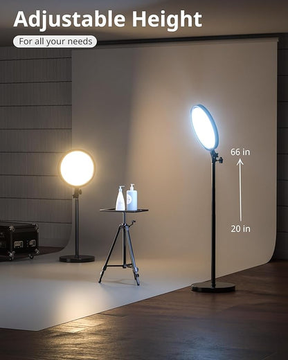 UBeesize Professional Ring Light with Stand, Phone Holder & Remote – 6500K Full-Screen LED Lighting for Makeup, Photography, Studio, Barber, and Live Streaming