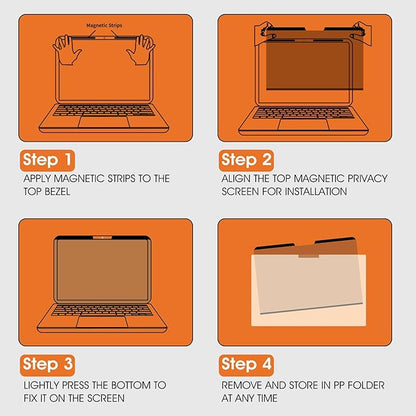 Magnetic Laptop Privacy Screen 14 Inch 16:10 Display- Removable Anti-Glare Blue Light Filter, Computer Privacy Screen Shield, Not for 14'' Laptops with 16:9 Resolution