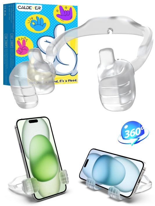 CALDEVER Stocking Stuffers for Teens Boys Girls Cell Phone Stand: Upgrade Adjustable Thumbs Up Lazy Phone Holder for Desk Fun Birthday Gifts for Grandma Adults Husband from Wife (Grey, 1)