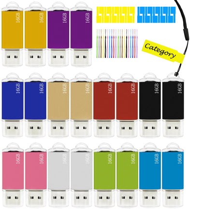USB Flash Drive 16GB 20 Pack Nicepicten Bulk USB Stick 2.0 Thumb Drive Pack